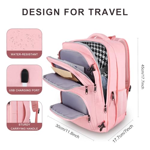 YGSNTG Mochila de mão feminina, mochila rosa, bolsa de viagem grande expansível, mochila de viagem p