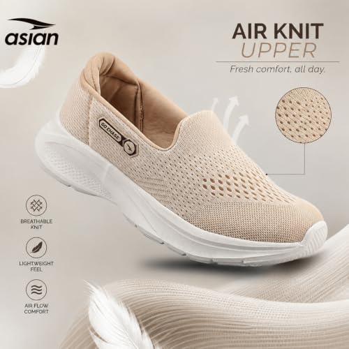 Image of ASIAN Style Walk-31 Women's Walking Shoes | Ultra-Lightweight Slip-On Shoes with Knit Mesh, Arch Support | Flexible Sole & All-Day Comfort for Daily Use