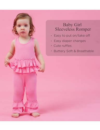 Bamboo Viscose Sleeveless Baby Girl Romper Infant and Toddler Baby Bell Bottoms2