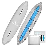 Obcursco 600D Kayak Cover Waterproof, 9.3-16.5FT Thickened UV-Proof, Tear and Fade Resistant Canoe Cover, Kayak Covers for Outdoor and Indoor Storage, Perfect as Kayak Accessories for SUP Paddle Board