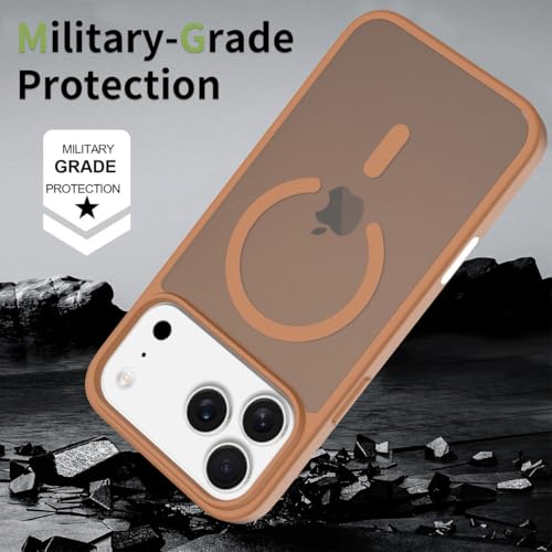 Image of Elzzi Magnetic Case Compatible with iPhone 17 Pro Case (Compatible with MagSafe) Slim Translucent Matte Shockproof with Anti-Fingerprint Phone Case, Desert