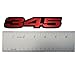 VMS RACING 2X (Pair/Set) 345 RED on Black Highly Polished Aluminum Emblems