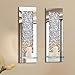 Pibeyer Crystal Crush Diamond Wall Candle holder set of 2, Rectangle Silver Mirrored Candle Sconces, Home Wall decoration for Living Room,Dining Room & Bedroom