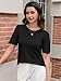 DAIMIDY Women's Crew Neck Sweaters Short Sleeve Summer Sweaters for Women Lightweight Knit Pullover Tops Black, USL
