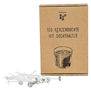 beegut 100 gewachste Kerzendochte für Kerzen – optimales Brennverhalten für langes Brennen deiner Kerze – 10cm…