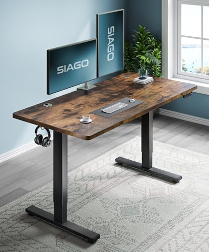 SIAGO Electric Standing Desk Adjustable - 63 x 24 Inch Sit Stand ...