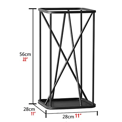 Porte-parapluies d'intérieur noir en fer de 56 cm pour 12 grands parapluies - 3