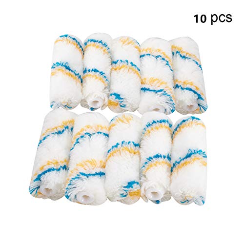 Utoolmart Wool Roller Brush 11cm Total Length 2.7cm Bristles Working Length with Plastic Handle Paint Roller Cover for Household Wall Painting Treatment 10pcs - Image 3