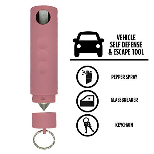 Guard Dog Security Pepper Spray with Window Breaker, 3-in-1 Car Safety Tool