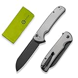 CIVIVI Chevalier II Folding Pocket Knife, Button Lock Knife for EDC 3.47