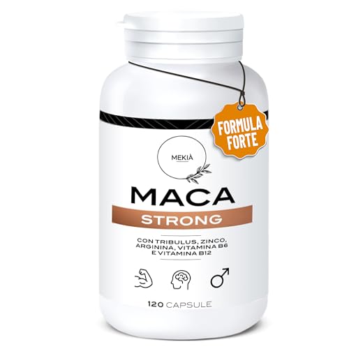 Mekià® integratori sessuali per uomo di Maca, Arginina, Tribulus, Zinco e Vitamine B, Energia, Resistenza e Virilità per Uomo e Donna Boost testo Prestazioni integratore sessuale uomo