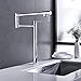 Pot Filler Faucet with Extension Shank,Surface Mount Kitchen Stove Faucet,Brass Commercial Sink Faucet,Swing Folding Arm,Stretchable Double Joint Single Hole with Two Handles (Chrome)