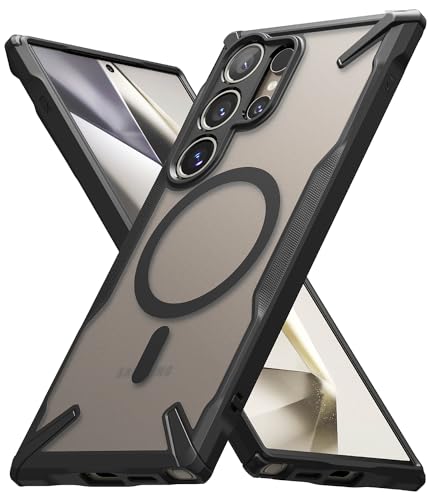 Ringke Fusion-X [Compatible with MagSafe] Designed for Samsung Galaxy S24 Ultra Case 5G, Anti-Fingerprint Rugged Shockproof Protective Phone Cover - Magnetic Matte Black