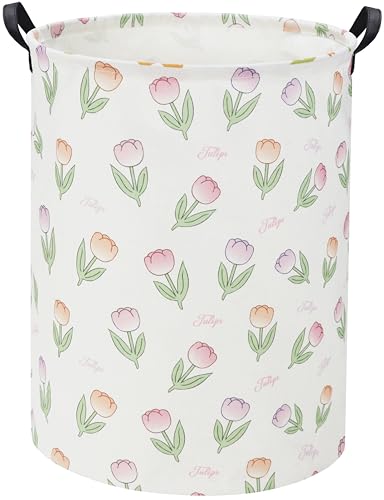 Image of TIBAOLOVER Tulip Kids Laundry Basket Baby Hamper Tulip Toy Storage Bin for Boys Room Decor Baby Nursery Hamper Gift Baskets for Bedroom Bathroom(Tulip)