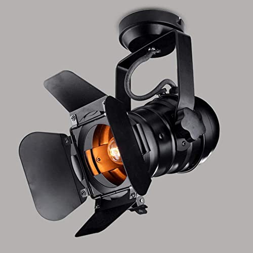 Grande taille L31 * W17 * H35cm Luminaire Plafonnier Industriel, E27 Métal Réglable Spot de Plafond Orientable Noir, Applique Plafond Interieur Vintage pour Salon Café Bar Restaurent Chambre