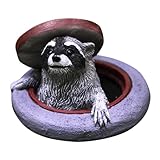 LOORGVEL Resin Waschbär Figur Garten Deko Realistische Tierfigur für Innen Außen Vielseitige Dekoidee für Haus Büro und Garten Mikrolandschaft
