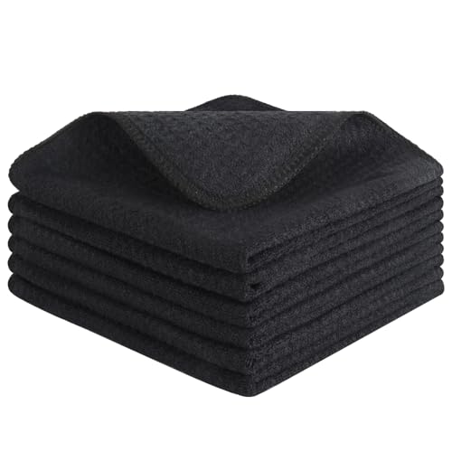 VIVOTE Paño de microfibra, paño de barista sin pelusas, trapos de cocina lavables, trapos de cocina gruesos, 30 cm x 30 cm, 6 unidades, 280 g/m²