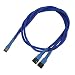 Produktbild Nanoxia 900200003 3-Pin Y-Kabel, 60 cm, Blauer Sleeve
