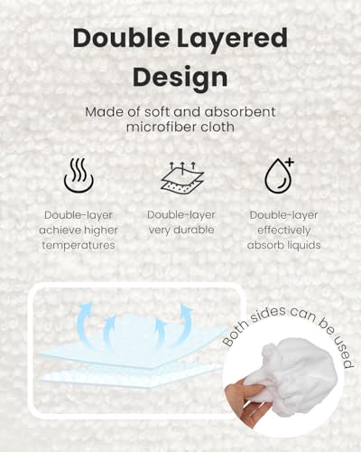 RuannoClean Steam Cleaner Accessories, Small Bonnets (Triangle) Compatible with Dupray Steam Cleaner, Reusable Steam Mop Pads Bonnets Compatible with McCulloch/awasky Steam Mop (Double-Layer) -6 PACK