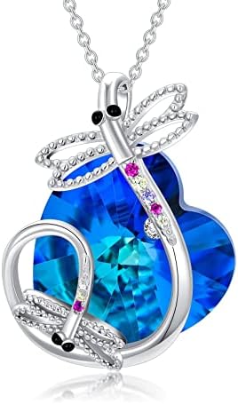 Birthstone Animal Necklace cute 925 Silver Owl/Horse/Cow/Fox/Turtle/Sloth/Snake/Axolotl/Dragonfly Pendant Necklace Animal Jewelry Gift for Women Wife Friend Sister Mom Daughter