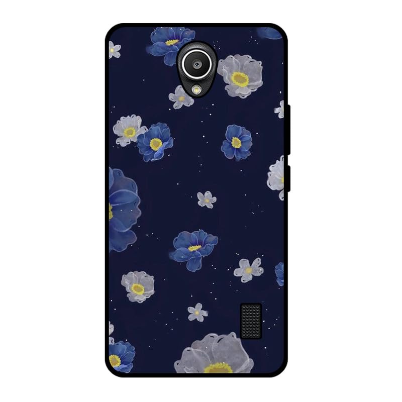 KARTXITAI Funda Case Compatible con Huawei Y635,Protectora de Cuerpo Completo con Tacto Suave y Sedoso,Carcasa de Silicona Cover,Gel Flexible,Regalo Original - Flores Azules Blancas
