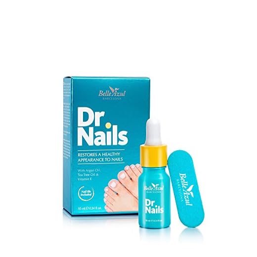 Belle Azul Dr. Nails, Antifongique efficace conte la mycose des ongles des pieds, Antibactérien pour des ongles plus sain et plus forts, Huile essentielle d'arbre à thé (tea tree), Huile d'Argan, Vegan, 10ml.