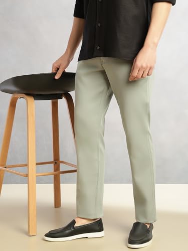 Image of Thomas Scott Men's Cricket Club Collection Straight Fit Chinos | Mid-Rise | Solid | Woven | Casual Trouser