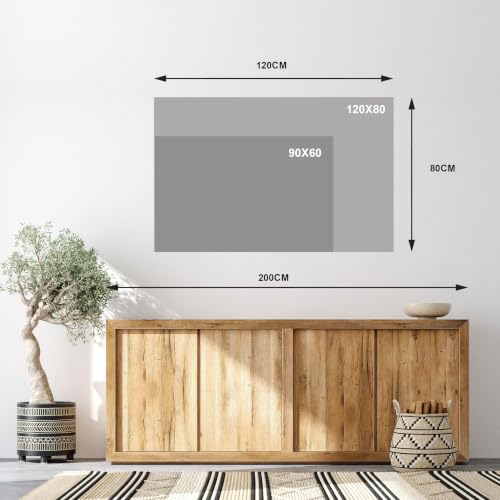 Quarta immagine LUMASOUL Quadri Moderni Soggiorno - Quadri Camera da Letto - Poster da parete con cornice in legno e telaio - Stampe da Parete Motivi Floreale - 120x80 cm
