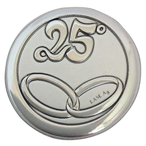 Ten Blasone placca Tondo in Argento 25 Anni Matrimonio FEDI cod.EL29020 cm 0,3h diam.2,9 by Varotto & Co.