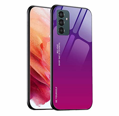 WEIOU Gradient Glass Cover for Samsung Galaxy M23 5G (6.6") Case, Anti-Scratch Tempered Glass Back Cover and Silicone Shockproof TPU frame Bumper Phone Shell - 4