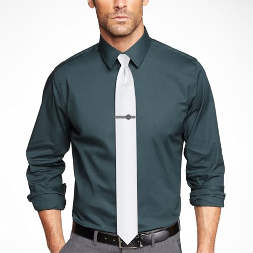 AMITER Initial Tie Clip for Men, 2 inch Mens Necktie Bar for Regular Ties - Black2