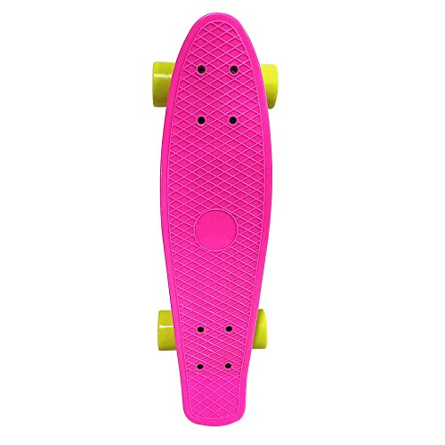 Skate Infantil Mini Cruiser Rosa 55,5cm até 50kg, DM Radical