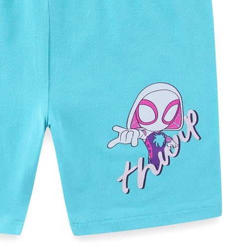 Image of Marvel Spider-Gwen Ghost Spider Girls Short Sleeve T-Shirt and Bike Shorts Set for Toddler to Big Kids