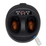REHOOPEX Foot Massager Machine with Heat, Electric Shiatsu Foot Massagers with Air Compression, Deep Kneading Therapy for Plantar Fasciitis Relief, Multi-Level Settings for Home/ Office Use