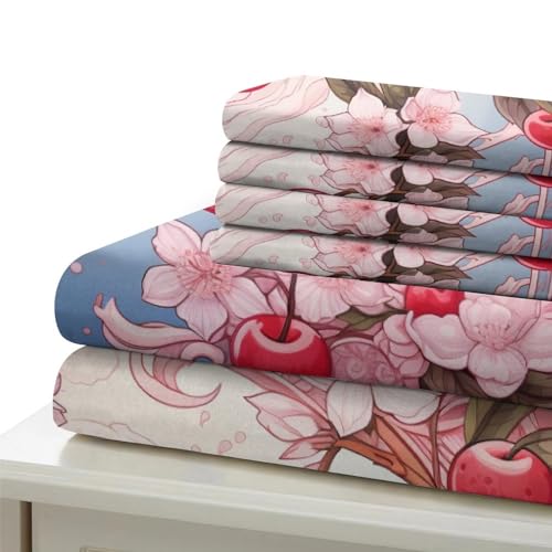 Funda nórdica de sakura 220x240 cm con dos fundas de almohada de microfibra 7