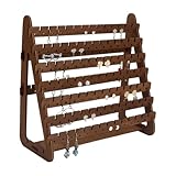 CRAFTYMELODY - Expositor de pendientes de madera de 9 niveles, organizador de joyas para pendientes, torre y bandeja de madera extraíble de varios niveles