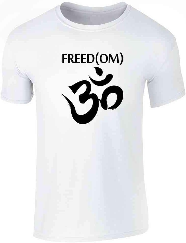 Pop Threads Freedom Freedom Yoga Spiritual Graphic Short Sleeve T-Shirt White 3XL