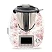 Finest Folia - Autocollant de Protection Décoratif Compatible avec Thermomix TM5 - Rose - Vinyle - Rectangulaire - 1 Pièce - À Fleur - Pour Plastique, Métal, Céramique - Scrapbook