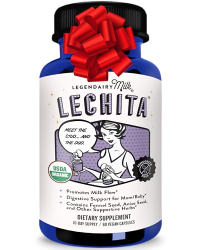 Legendairy Milk Lechita, Supports Milk Flow, Organic Fenugreek Free Breastfeeding Supplement, Organic Fennel & Anise, Made in USA, 60 Vegan Capsules