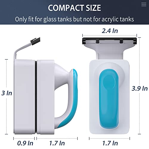 Pawfly Aquarium Strong Magnetic Brush 3 Inch Stain Cleaner With Detachable Stainless Steel Scraper And Non-Slip Handle Floating Cleaning Scrubber Tool For Glass Fish Tank (Not For Acrylic Tank) #TOP4