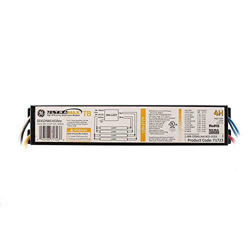 GE Lighting 71723 GE432MAX-H/ULTRA 120/277-Volt UltraMax Electronic Fluorescent T8 Multi-Volt Instant Start Ballast 4 or 3 F32T8 Lamps