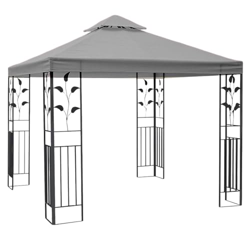Cubierta impermeable de repuesto para cenador, protección UV, para fiestas en el jardín, barbacoas, 3 x 3 m, diseño minimalista de doble nivel