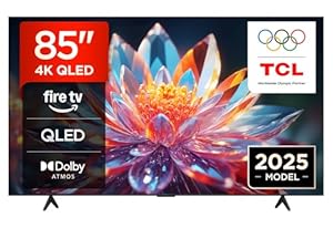 TCL 85T6C 85 Zoll QLED Fernseher, 4K UHD Fire TV, HDR10+, Dolby Vision & Atmos, Smart TV mit Sprachsteuerung mit Alexa, Google Cast & AirPlay 2, Onkyo 2.1 Sound, HDMI 2.1, ALLM