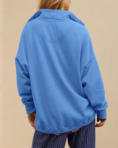 Image of Gacaky Sweatshirt for Women Oversized Casual Long Sleeve Button Henley Neck Pullover Tops Fashion Outfits Clothes