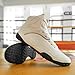 Men's Professional Boxing Wrestling Shoes Breathable Fighting Training Boots Male Combat Shoes Man High Top Fitness Sports Sneakers (555 White,14)