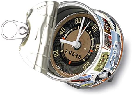 BRISA VW Collection - Volkswagen Samba Bus T1 Camper Van MyClock Personalizable Watch, Photo Gift, Picture Frame, Souvenir, Magnet, Funny Gadget (VW T1 Bus Design/Stamps)
