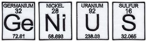 Ge (Germanium) Ni (Nickel) U (Uranium) S (Sulfur) - a Set of Patches - Genius - Magnetic Backing - Embroidered Patch/Badge/Emblem image 2