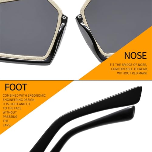 Lunettes de soleil oversize grand format verres miroirs rétro UV400