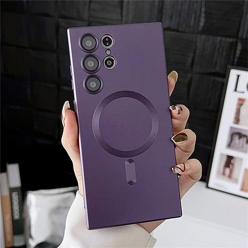 Coque antichoc Samsung S21 FE silicone aimanté protège objectif violet