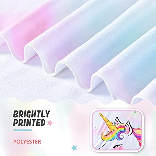 Wernnsai Unicorn Beach Towel - 30” X 60” Rainbow Polyester Camping Towels For Girls Kids Quick Dry Ultra Absorbent Super Soft Beach Blanket Pool Travel Swimming Bath Shower Towel #TOP3